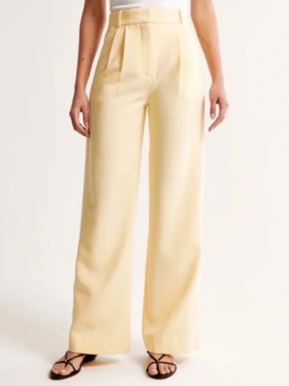 Abercrombie - Yellow High Waisted Linen Pants - 6